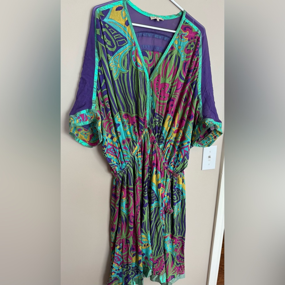 ETRO Italy Colorful Silk Dress  Size Euro 46  US 14